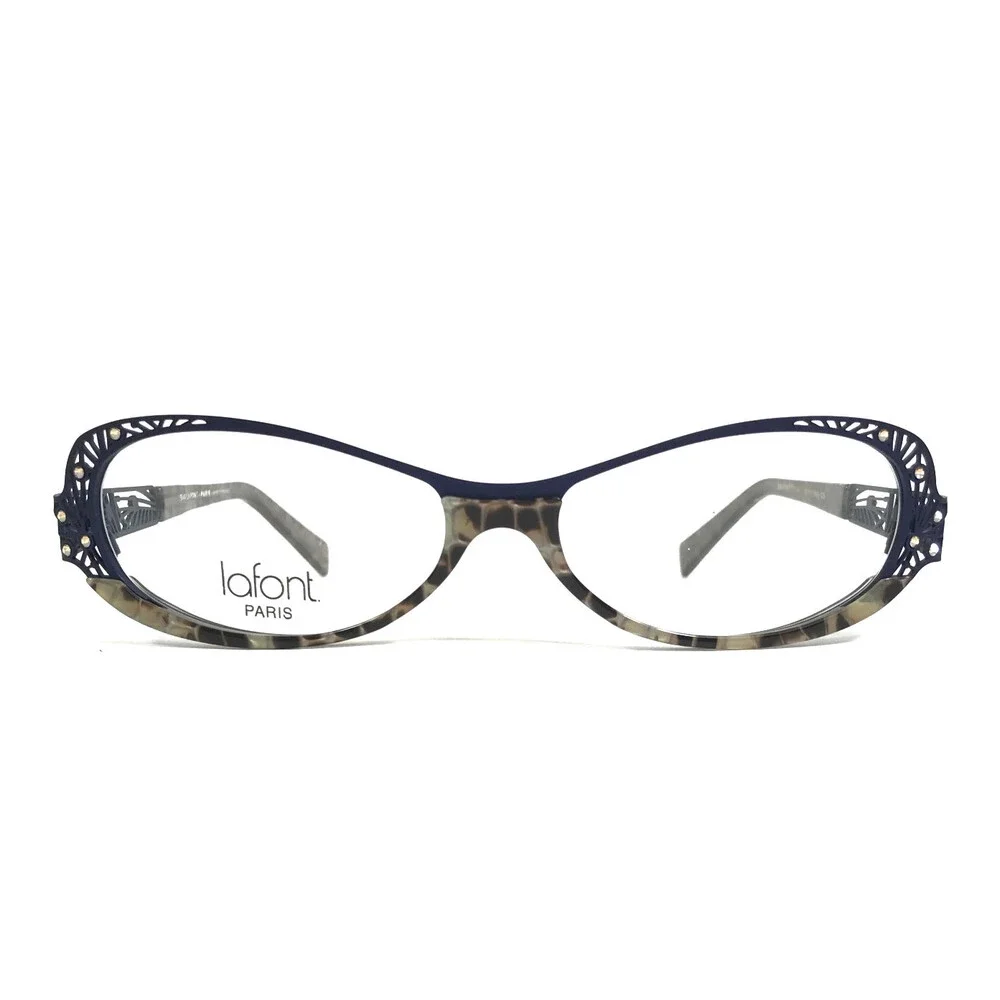 Jean Lafont Eyeglasses Frames GAUFRETTE 565 Brown Tortoise Blue Oval 53-15-130